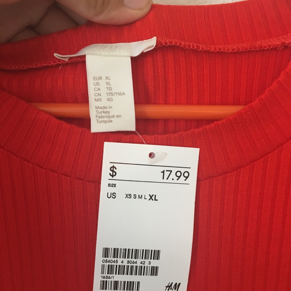 H&M Red Ribbed Bodysuit - Picture 4 of 4